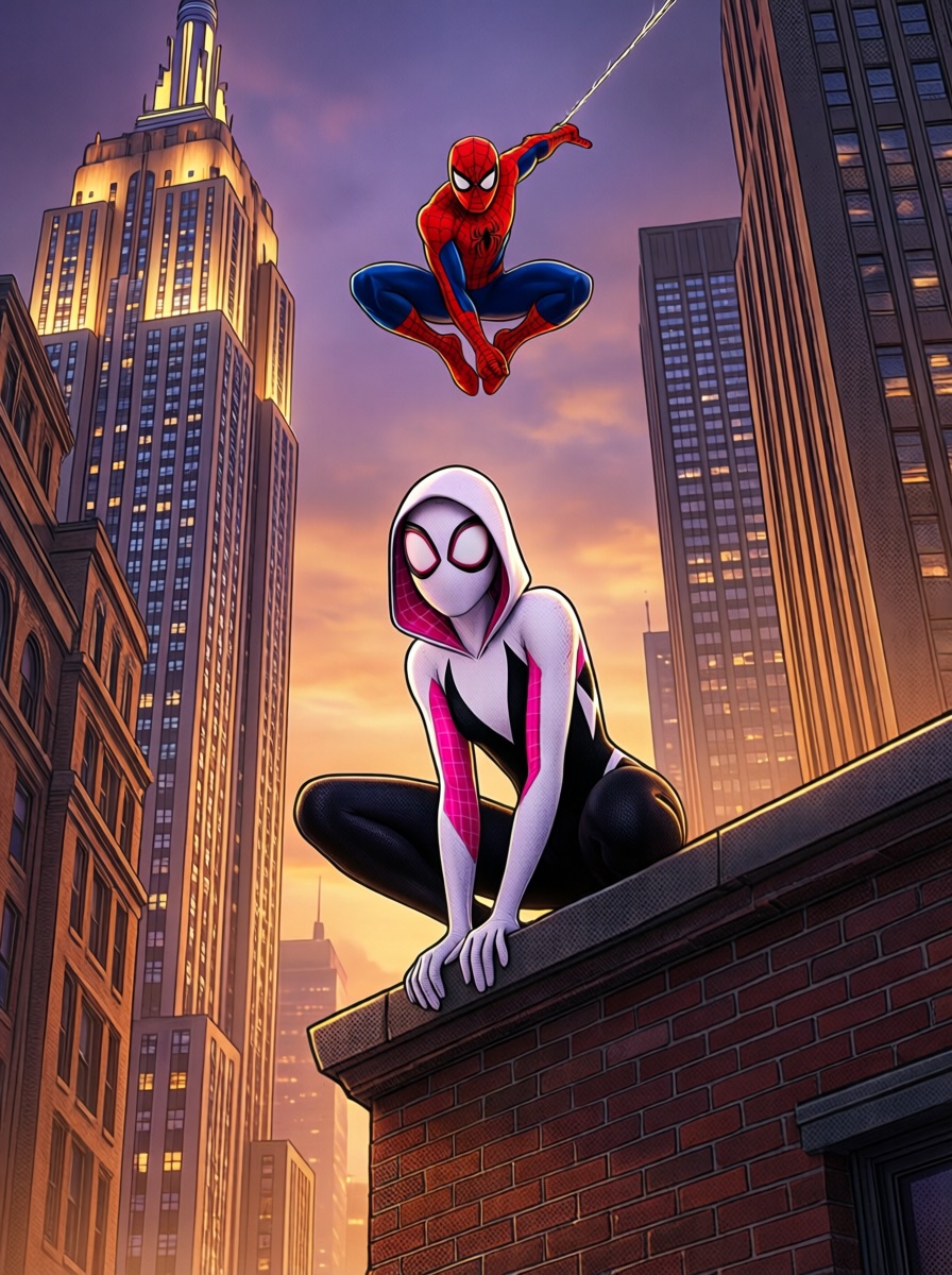 Spider-Verse heroes illustration