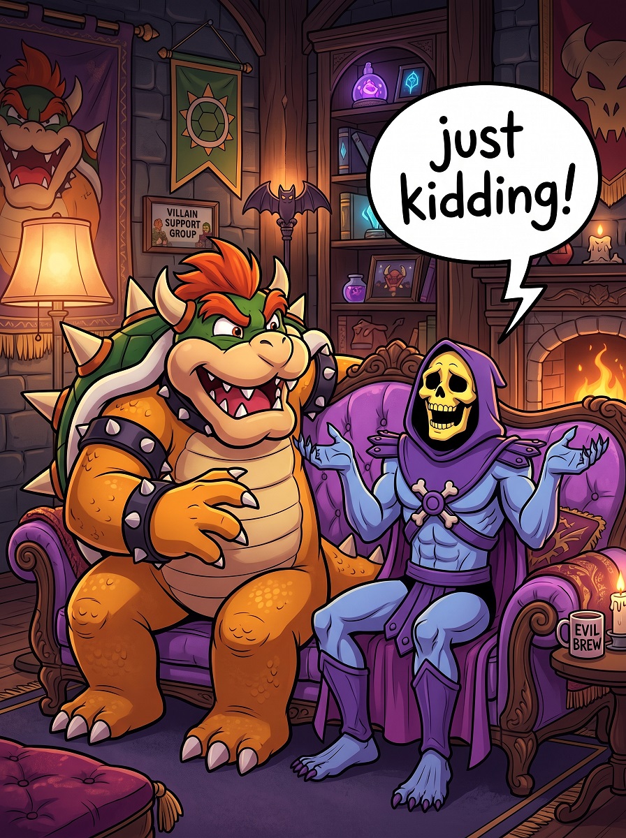 Silly villains illustration